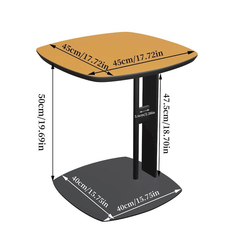 Table basse carrée moderne avec 2 tiroirs, table d'appoint blanche 31,5 Mecha Style (grandes et petites tables vendues séparément)-11