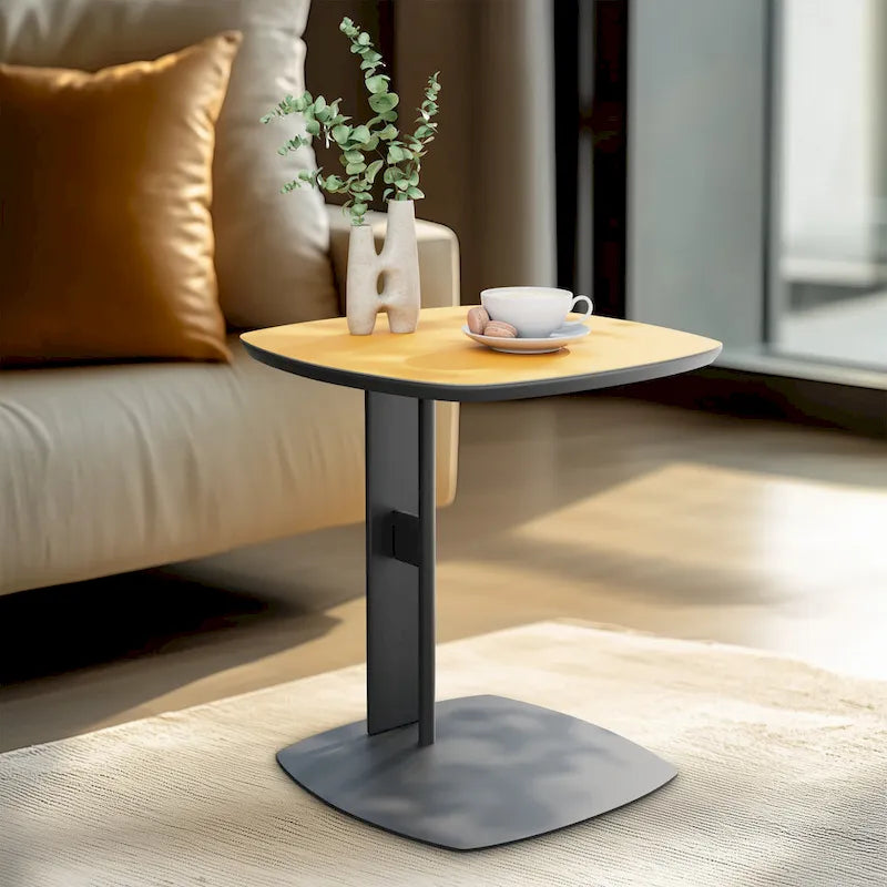 Table basse carrée moderne avec 2 tiroirs, table d'appoint blanche 31,5 Mecha Style (grandes et petites tables vendues séparément)-12