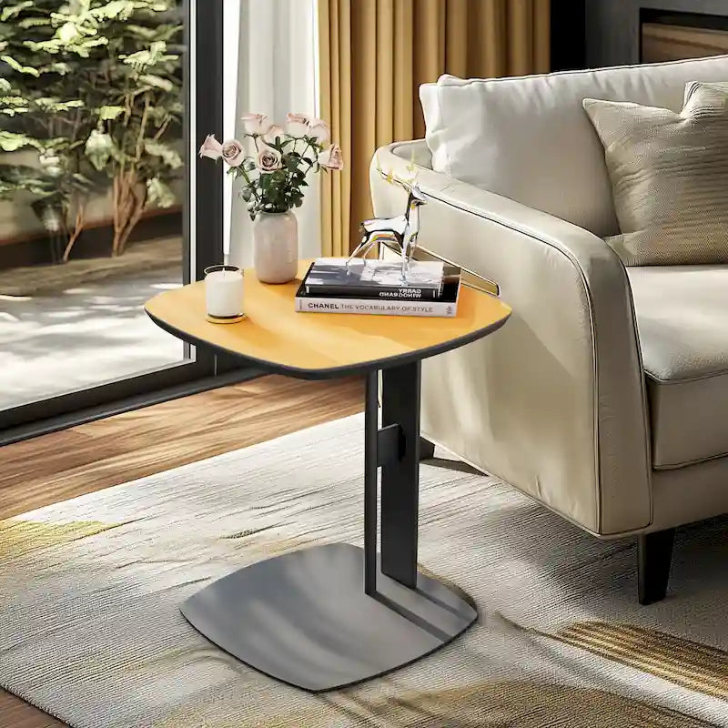 Table basse carrée moderne avec 2 tiroirs, table d'appoint blanche 31,5 Mecha Style (grandes et petites tables vendues séparément)-15
