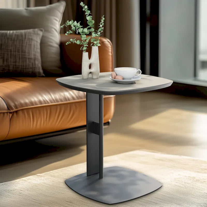 Table basse carrée moderne avec 2 tiroirs, table d'appoint blanche 31,5 Mecha Style (grandes et petites tables vendues séparément)-34