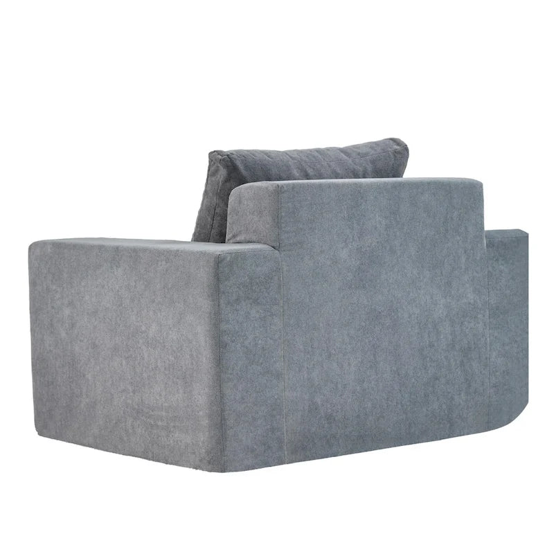 Fauteuil d'appoint moderne gris uni 40,2 avec coussin-11