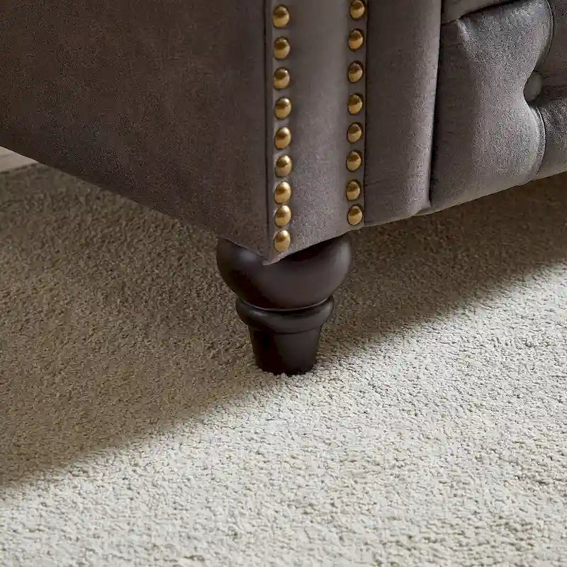 Canapé 3 places Chesterfield 85.5 en tissu technique avec coussins-12