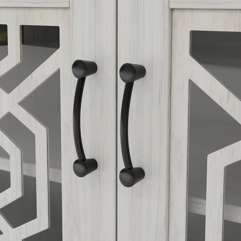 Meuble TV pour téléviseur de plus de 65 pouces, console multimédia rustique avec étagères de rangement, meuble TV en bois pour salon-5