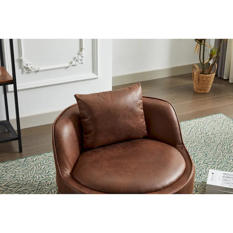 Fauteuil pivotant, fauteuil d'appoint pivotant à 360°, fauteuil tonneau pour salon et chambre à coucher-2