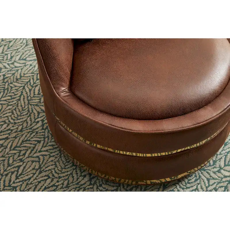 Fauteuil pivotant, fauteuil d'appoint pivotant à 360°, fauteuil tonneau pour salon et chambre à coucher-4