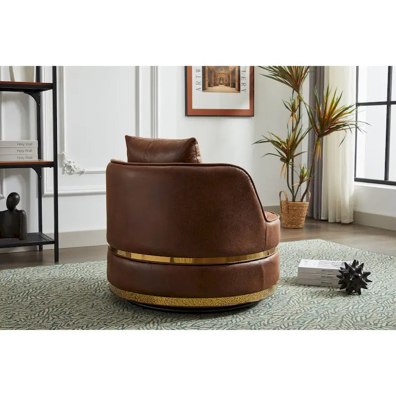 Fauteuil pivotant, fauteuil d'appoint pivotant à 360°, fauteuil tonneau pour salon et chambre à coucher-8