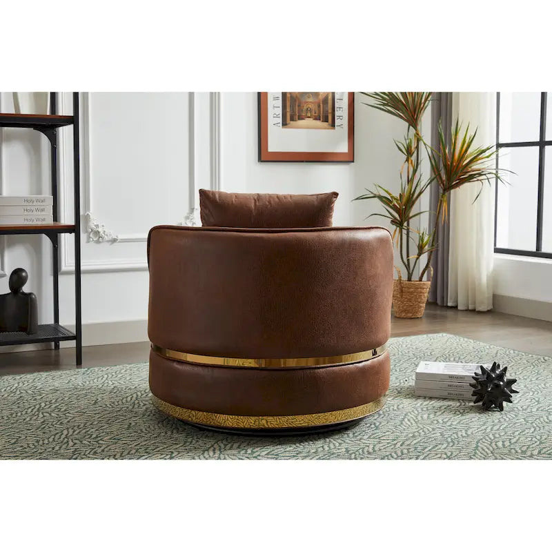 Fauteuil pivotant, fauteuil d'appoint pivotant à 360°, fauteuil tonneau pour salon et chambre à coucher-10