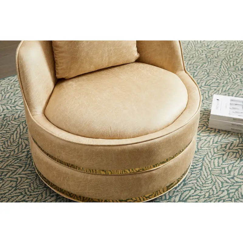 Fauteuil pivotant, fauteuil d'appoint pivotant à 360°, fauteuil tonneau pour salon et chambre à coucher-12