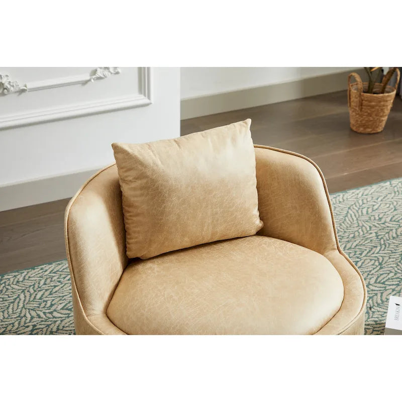 Fauteuil pivotant, fauteuil d'appoint pivotant à 360°, fauteuil tonneau pour salon et chambre à coucher-13
