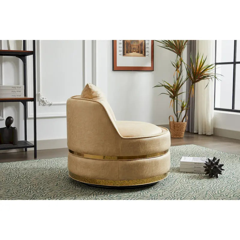 Fauteuil pivotant, fauteuil d'appoint pivotant à 360°, fauteuil tonneau pour salon et chambre à coucher-20