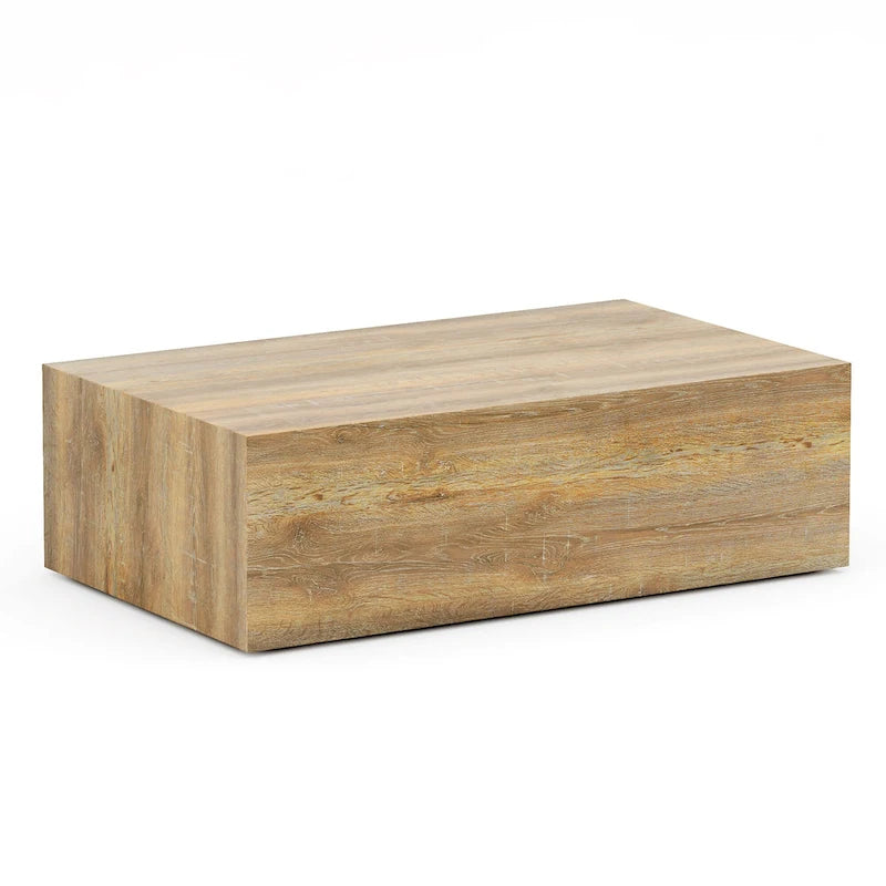 Table basse moderne en MDF, texture bois clair, design élégant, 39,3 x 23,6 x 12 cm-7