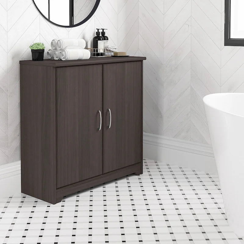 Armoire de rangement pour petite salle de bain Cabot avec portes, par Bush Furniture-46