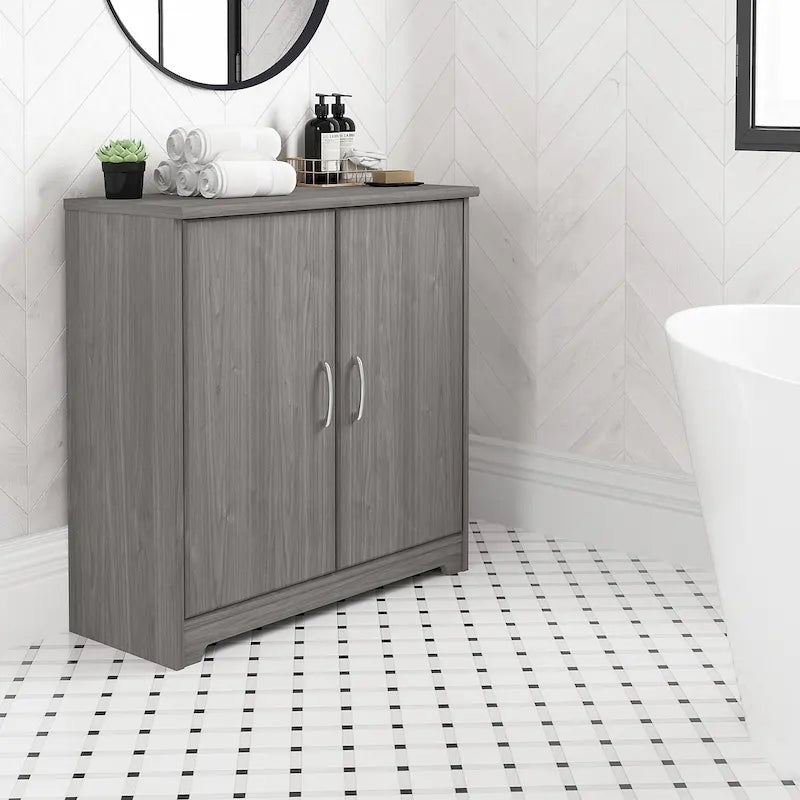 Armoire de rangement pour petite salle de bain Cabot avec portes, par Bush Furniture-48