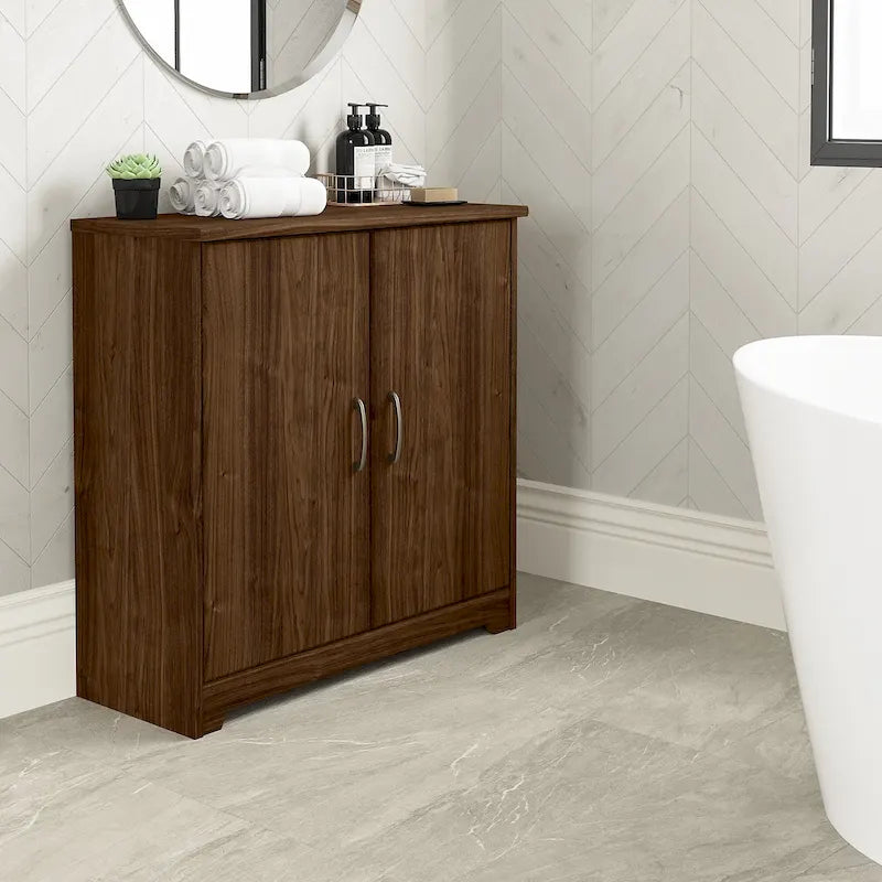 Armoire de rangement pour petite salle de bain Cabot avec portes, par Bush Furniture-49