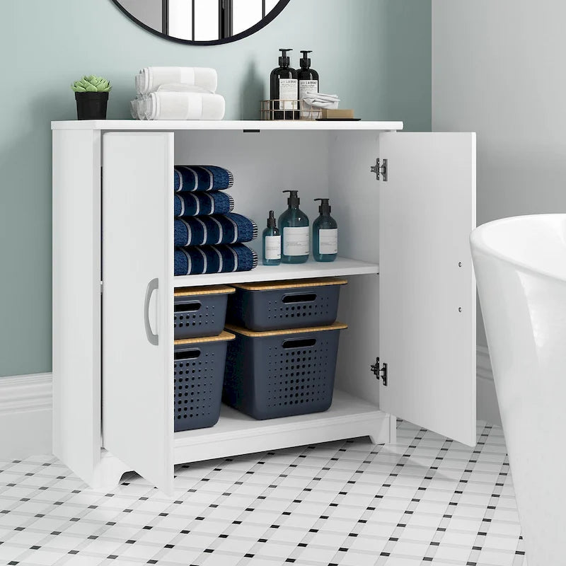 Armoire de rangement pour petite salle de bain Cabot avec portes, par Bush Furniture-3