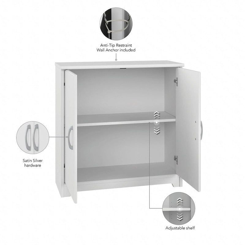Armoire de rangement pour petite salle de bain Cabot avec portes, par Bush Furniture-5