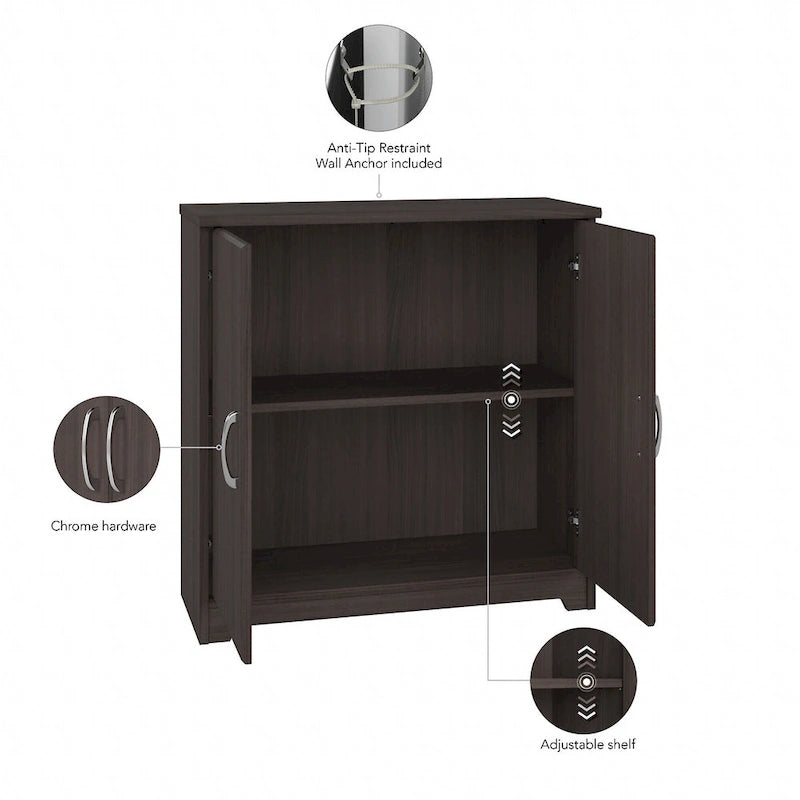 Armoire de rangement pour petite salle de bain Cabot avec portes, par Bush Furniture-15