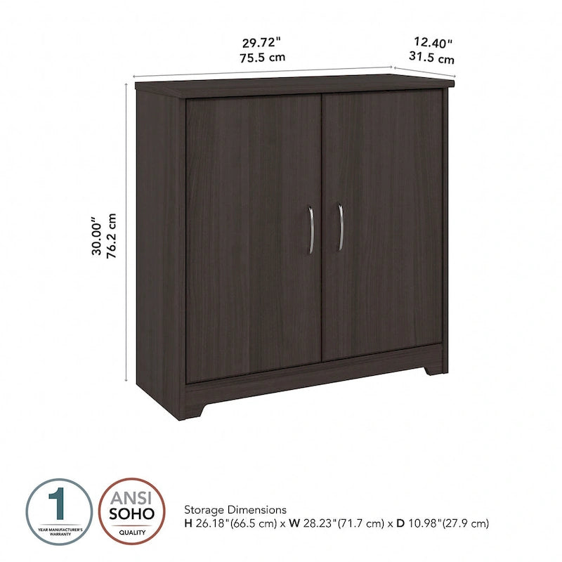 Armoire de rangement pour petite salle de bain Cabot avec portes, par Bush Furniture-19
