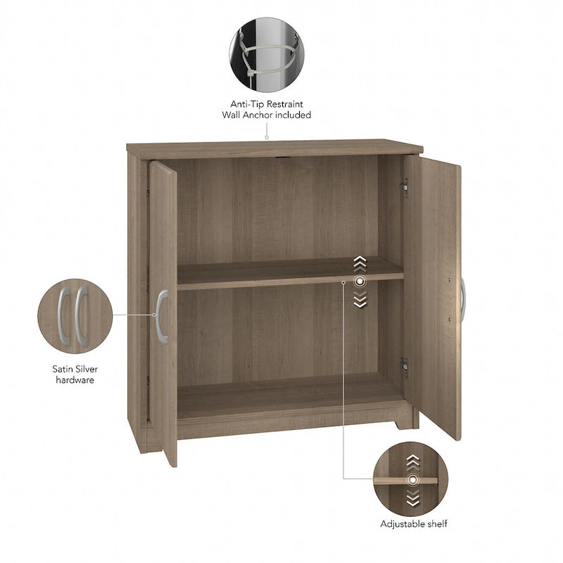 Armoire de rangement pour petite salle de bain Cabot avec portes, par Bush Furniture-25
