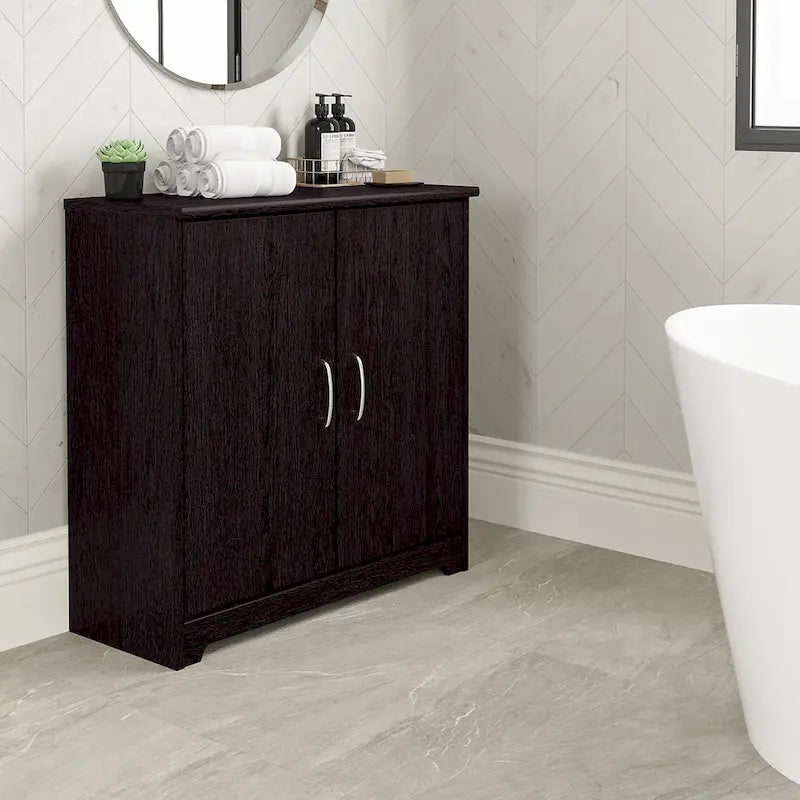 Armoire de rangement pour petite salle de bain Cabot avec portes, par Bush Furniture-31