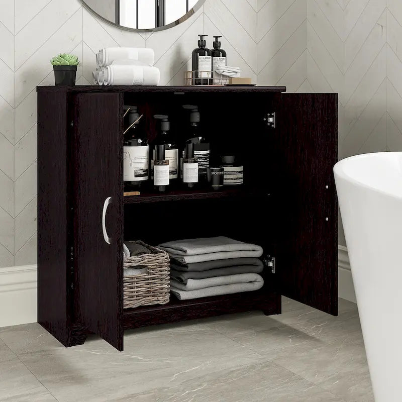Armoire de rangement pour petite salle de bain Cabot avec portes, par Bush Furniture-33