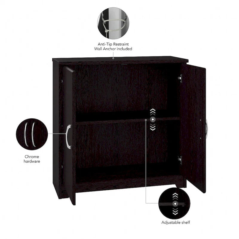 Armoire de rangement pour petite salle de bain Cabot avec portes, par Bush Furniture-35