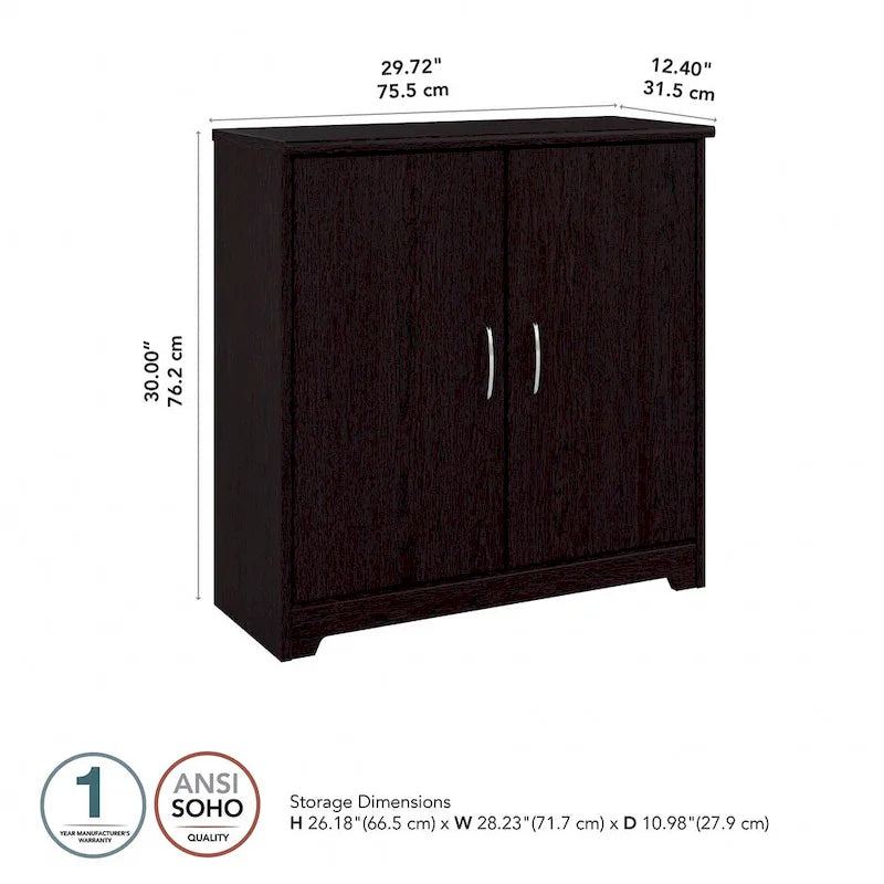 Armoire de rangement pour petite salle de bain Cabot avec portes, par Bush Furniture-39