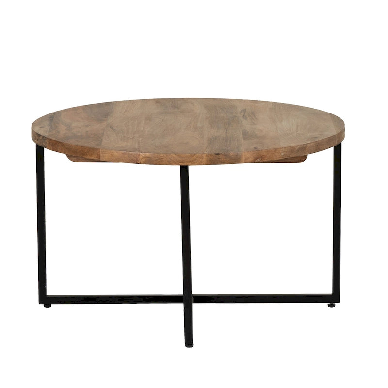 Table basse Tayla en bois naturel et fer-4