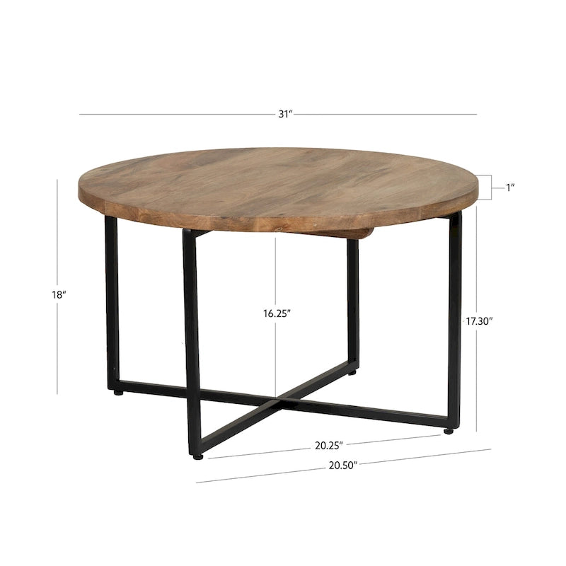 Table basse Tayla en bois naturel et fer-6