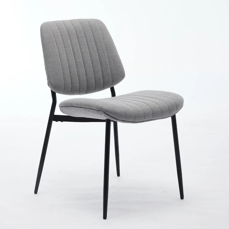 Chaises de salle à manger modernes sans accoudoirs, rembourrées et avec pieds en métal, GDFStudio-7