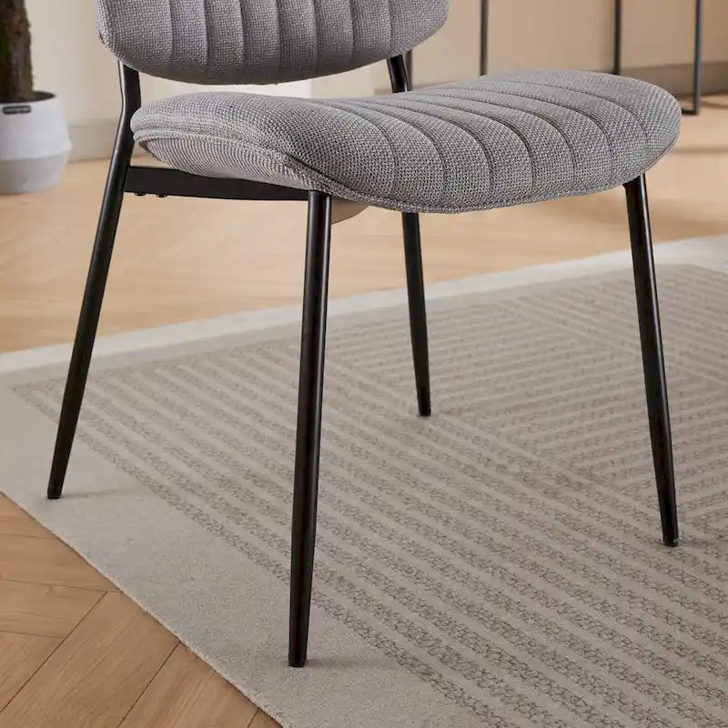 Chaises de salle à manger modernes sans accoudoirs, rembourrées et avec pieds en métal, GDFStudio-16