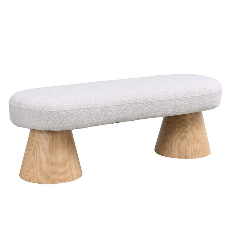 Christopher Knight Home - Banc de salle à manger capitonné Benjamin, siège polyvalent pour l'entrée et la chambre avec pieds en bois robustes-4