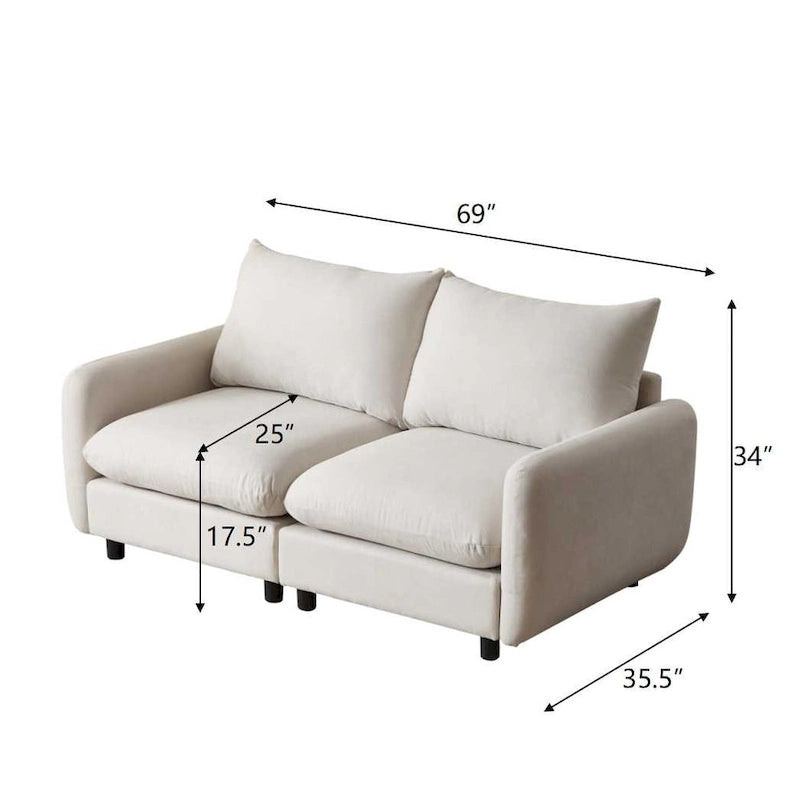 Christopher Knight Home - Canapé d'angle modulaire moderne Evelyn 2 places-4