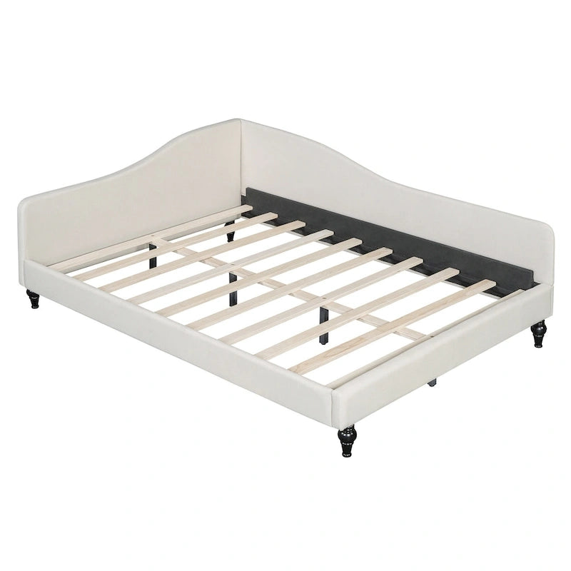 Lit de jour en forme de L avec pieds en bois-5