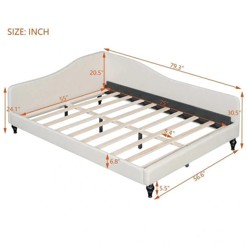 Lit de jour en forme de L avec pieds en bois-6