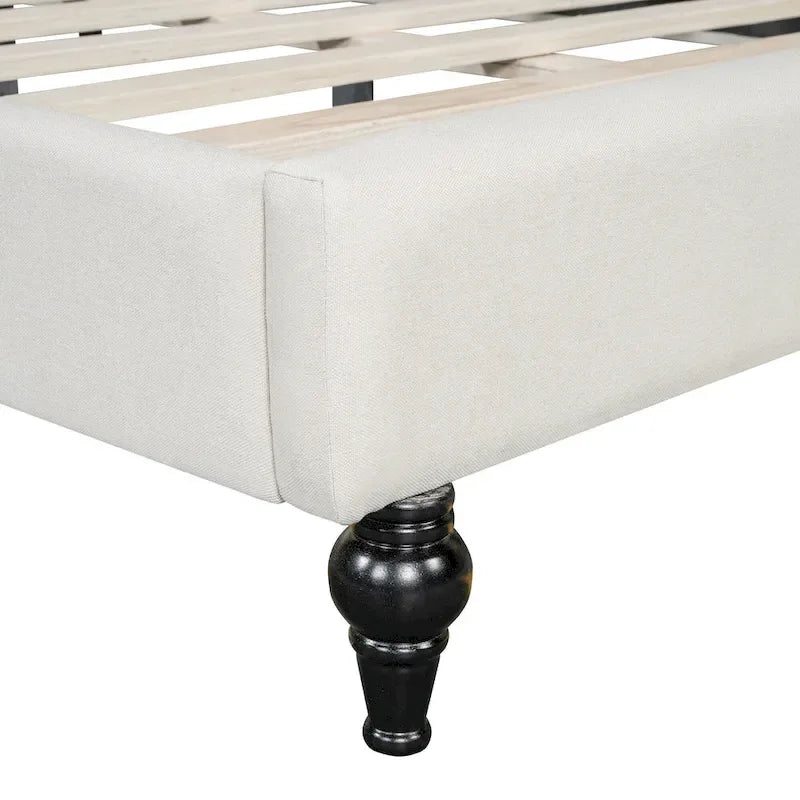 Lit de jour en forme de L avec pieds en bois-7