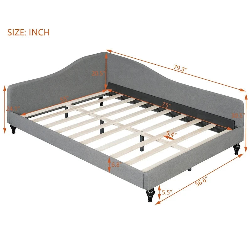 Lit de jour en forme de L avec pieds en bois-16