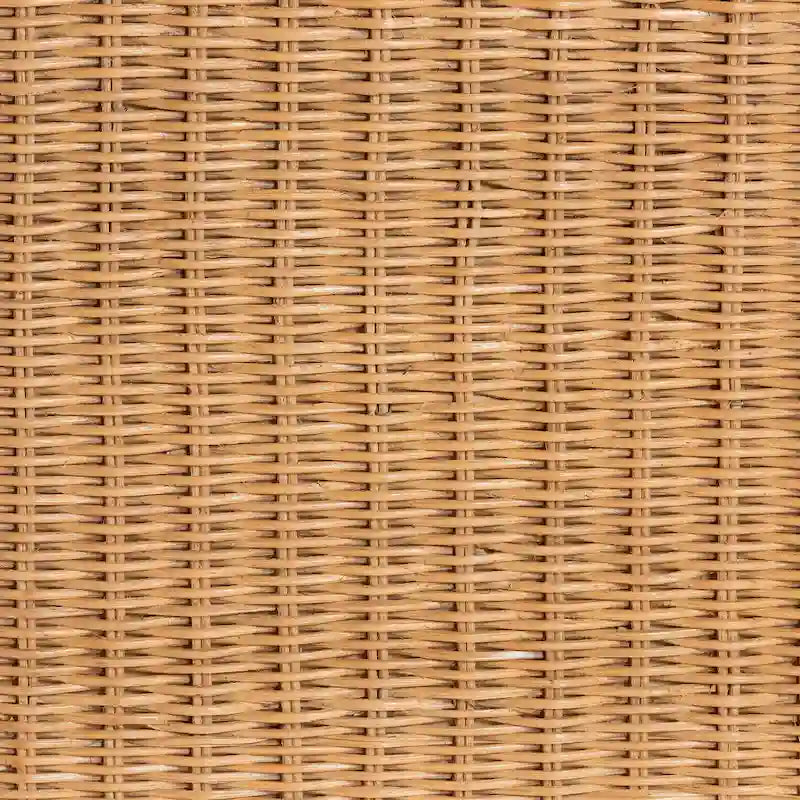 Pouf rectangulaire en rotin naturel Palm Scallop avec coussin - Banc en osier tressé à la main pour salon ou chambre, style bohème bord de mer-7