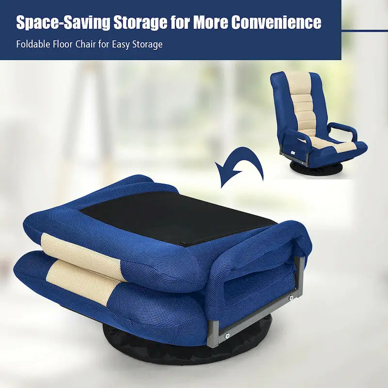 Fauteuil de jeu pivotant à 360 degrés avec dossier pliable et réglable-12