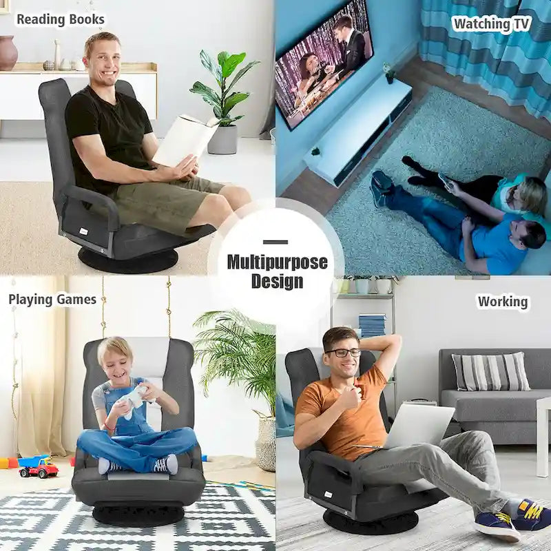Fauteuil de jeu pivotant à 360 degrés avec dossier pliable et réglable-33