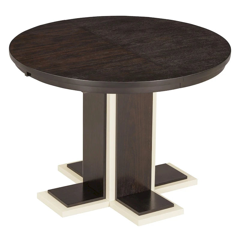 Table de salle à manger ovale extensible vintage, table en bois massif pour 6 personnes dans la cuisine-8