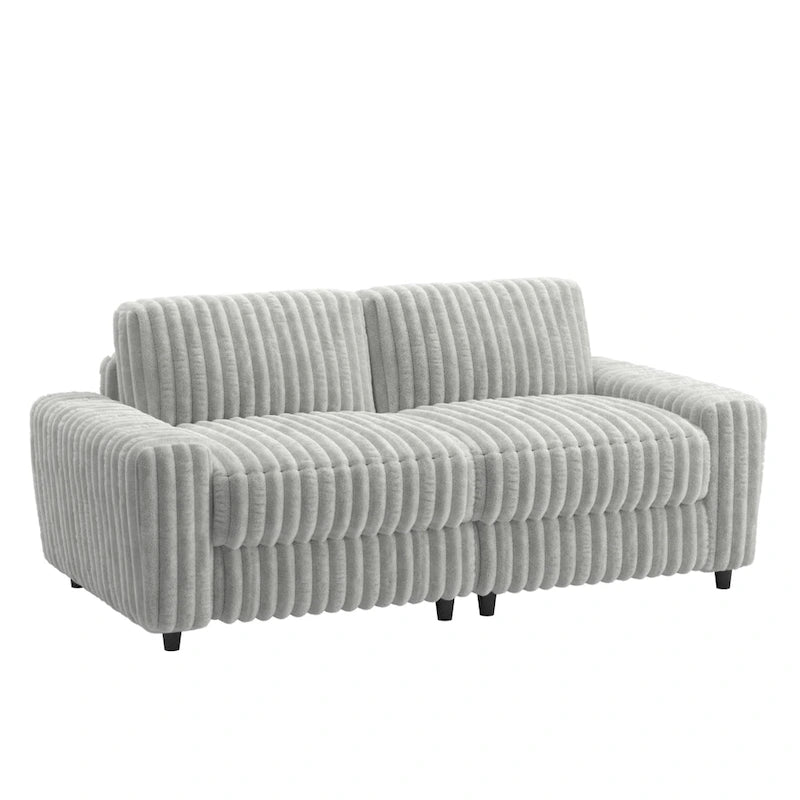 Canapé deux places Veyron en tissu Furry Channel garni de duvet par iNSPIRE Q Modern-2