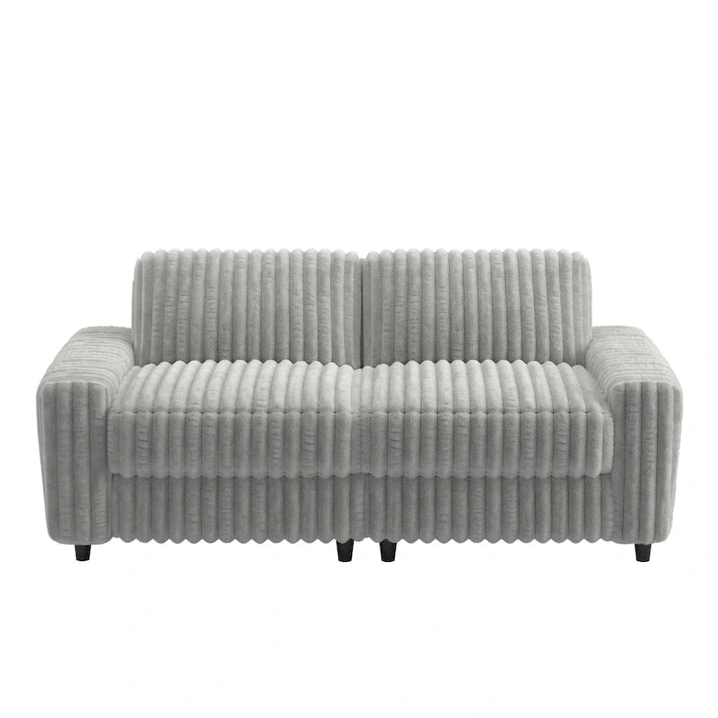 Canapé deux places Veyron en tissu Furry Channel garni de duvet par iNSPIRE Q Modern-3