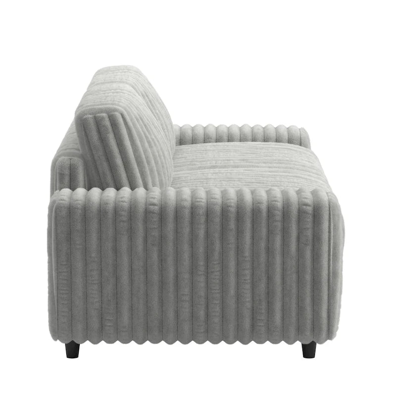 Canapé deux places Veyron en tissu Furry Channel garni de duvet par iNSPIRE Q Modern-4