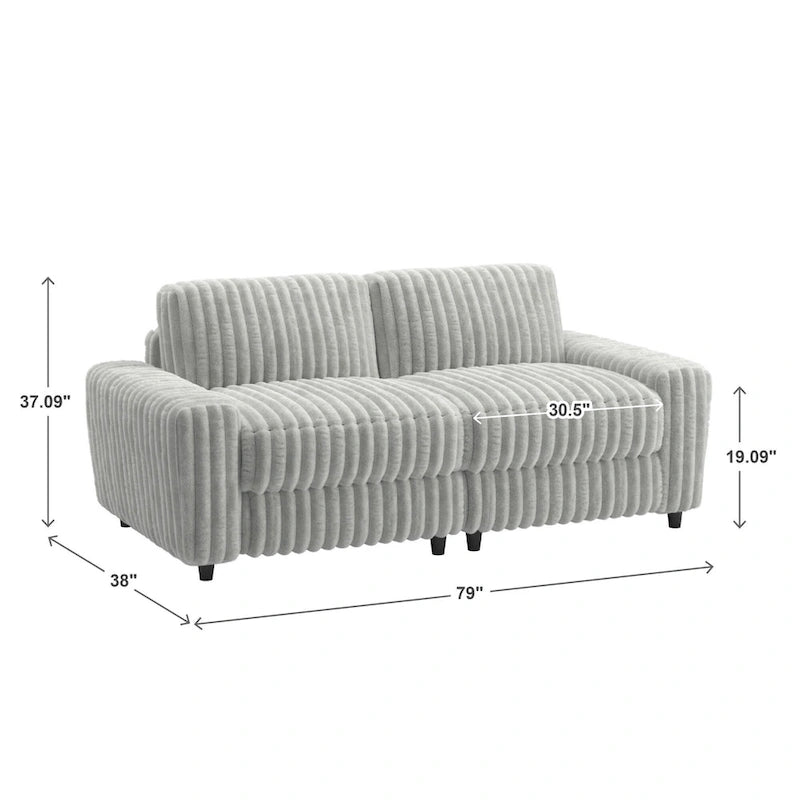 Canapé deux places Veyron en tissu Furry Channel garni de duvet par iNSPIRE Q Modern-6