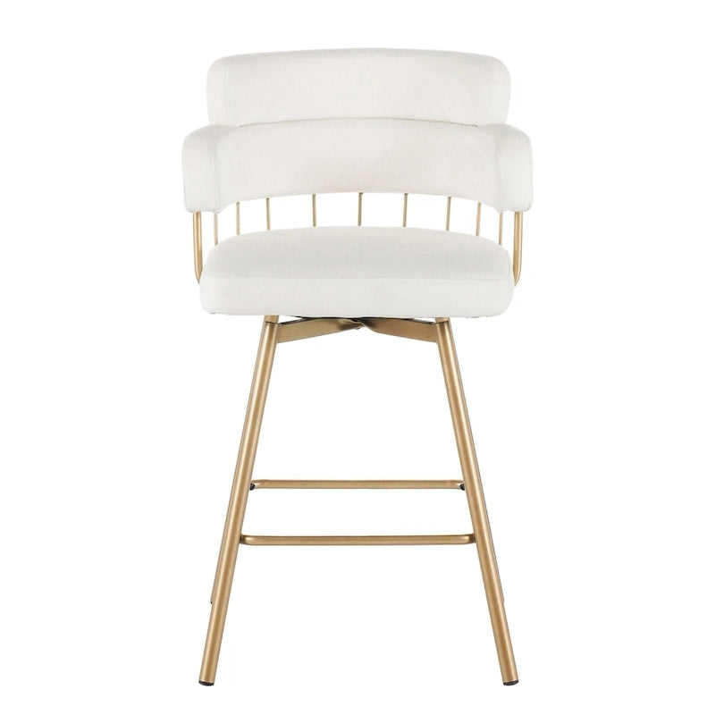 Tabourets de bar pivotants à 180° Christopher Knight Home Bremen 26 en velours avec pieds en métal (lot de 2)