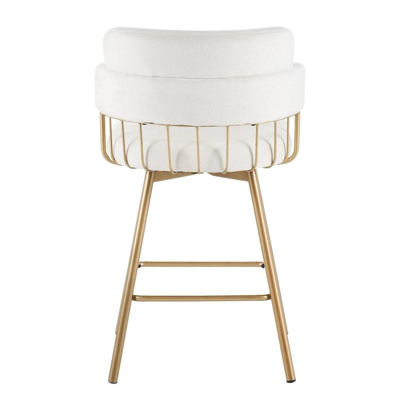 Tabourets de bar pivotants à 180° Christopher Knight Home Bremen 26 en velours avec pieds en métal (lot de 2)-5