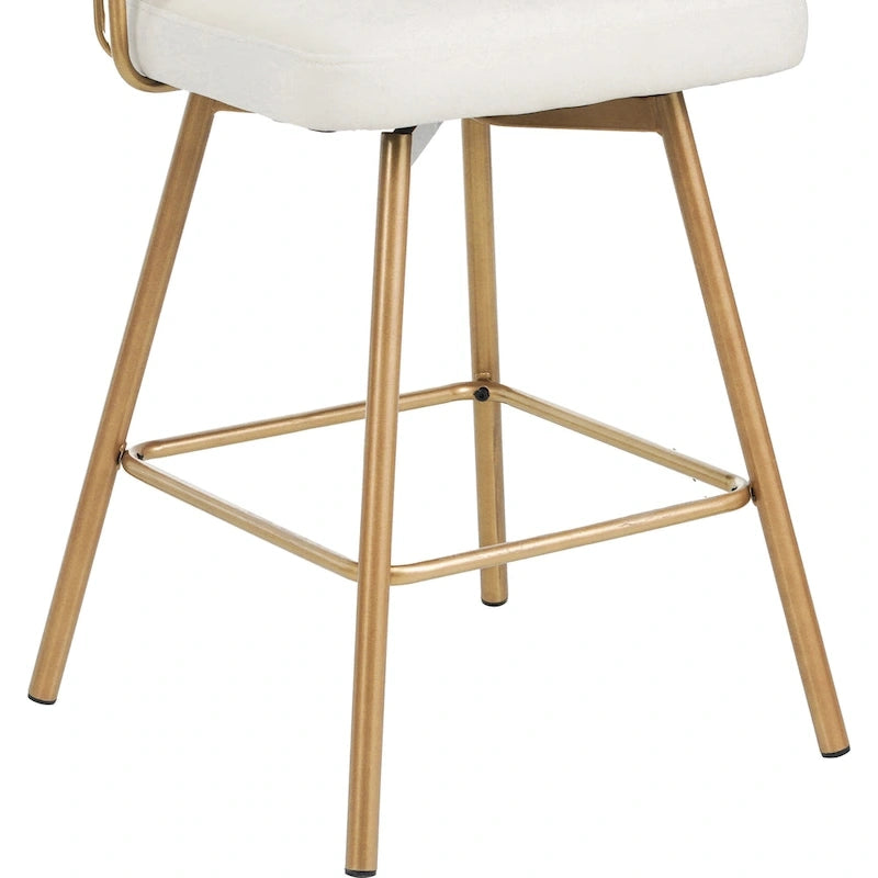Tabourets de bar pivotants à 180° Christopher Knight Home Bremen 26 en velours avec pieds en métal (lot de 2)-9