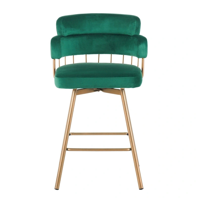 Tabourets de bar pivotants à 180° Christopher Knight Home Bremen 26 en velours avec pieds en métal (lot de 2)-13