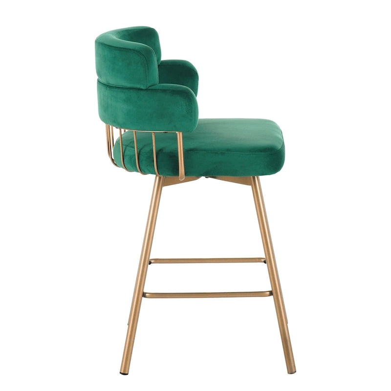 Tabourets de bar pivotants à 180° Christopher Knight Home Bremen 26 en velours avec pieds en métal (lot de 2)-14